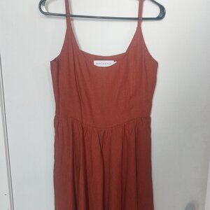 Mantaikotai Handmade Rust Mini Dress Rust/Terracotta